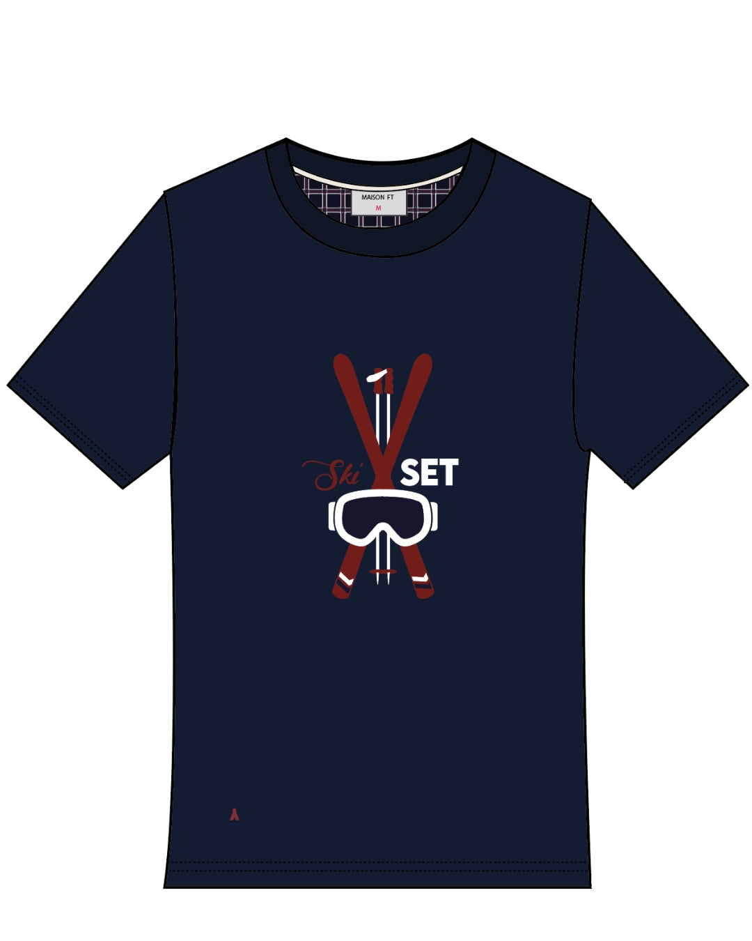 T-SHIRT SKI SET BLEU MARINE | COTON BIO | PRÉCOMMANDE