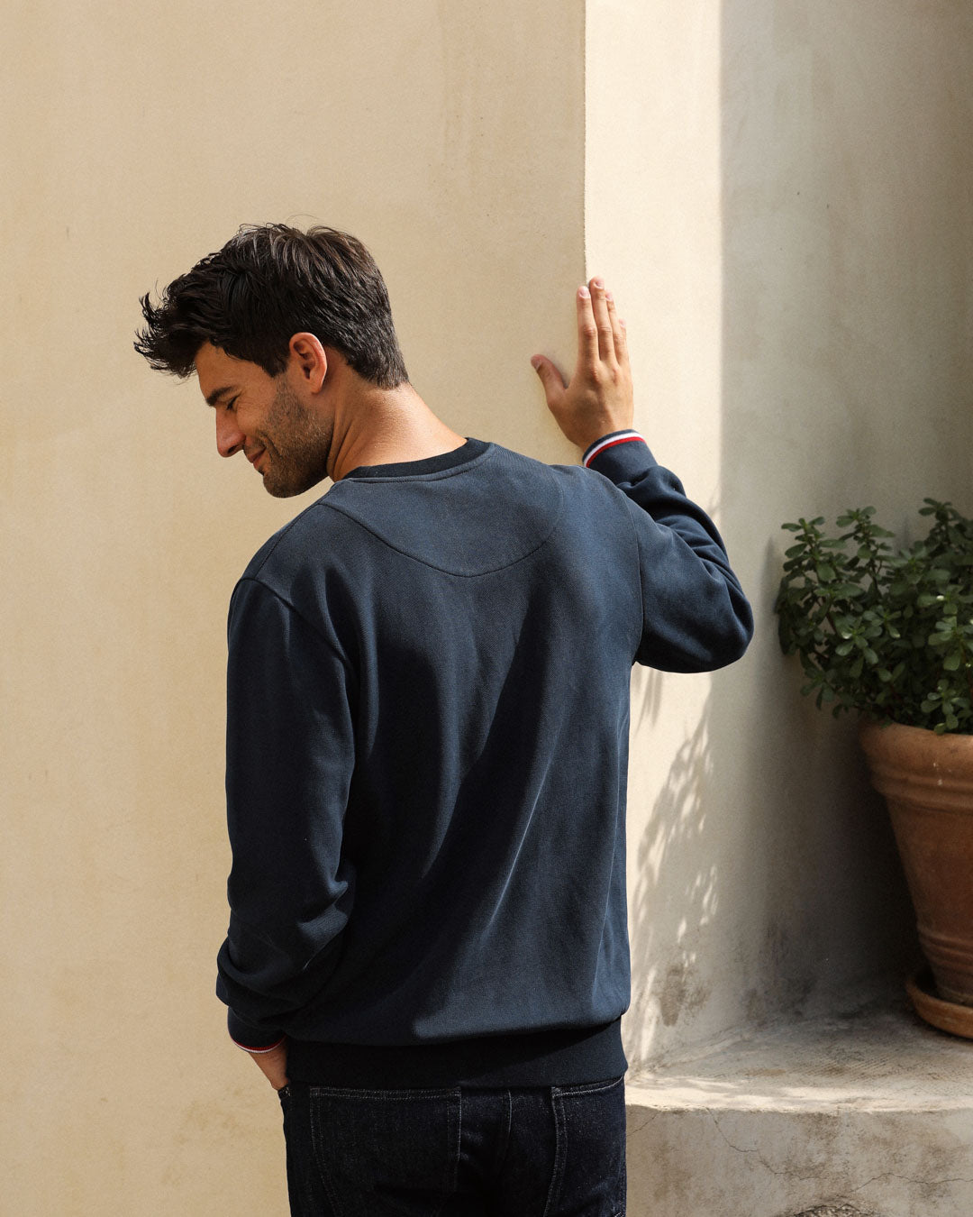 SWEATSHIRT MAILLE PIQUÉE HOMME JOSEPH - COTON BIO
