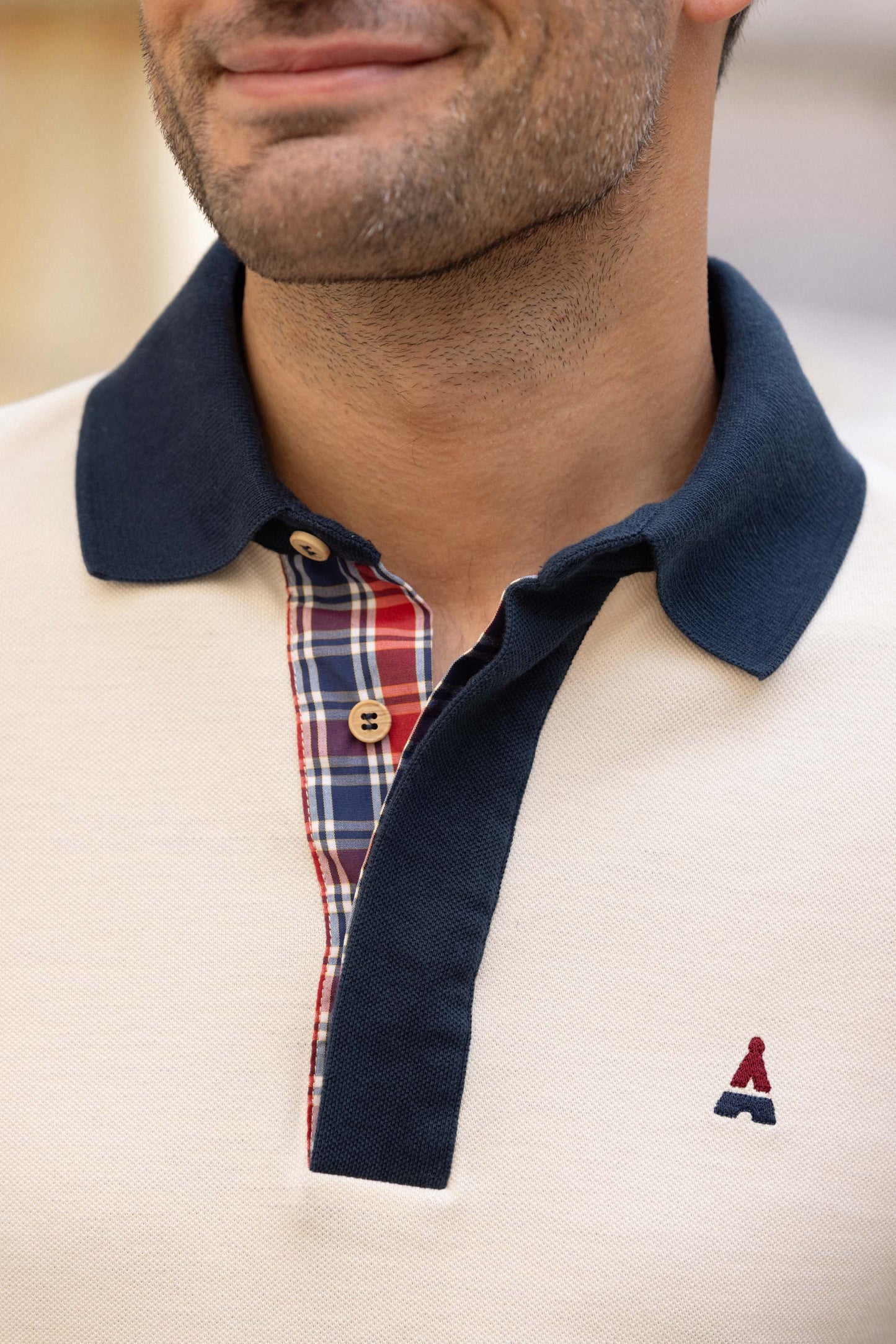 POLO MANCHE LONGUE BEIGE | MAURICE | COTON BIO