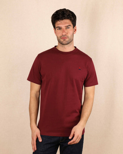 T-SHIRT HOMME BORDEAUX - COTON BIO