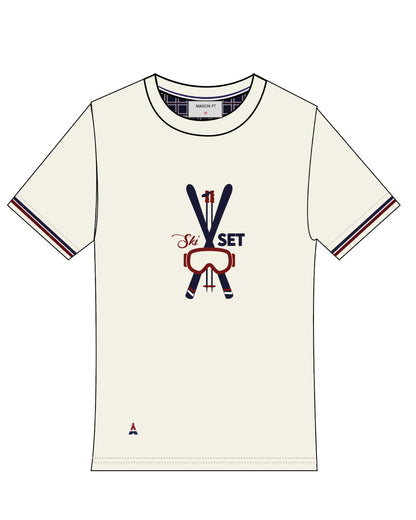T-SHIRT SKI SET CRÈME | COTON BIO | PRÉCOMMANDE