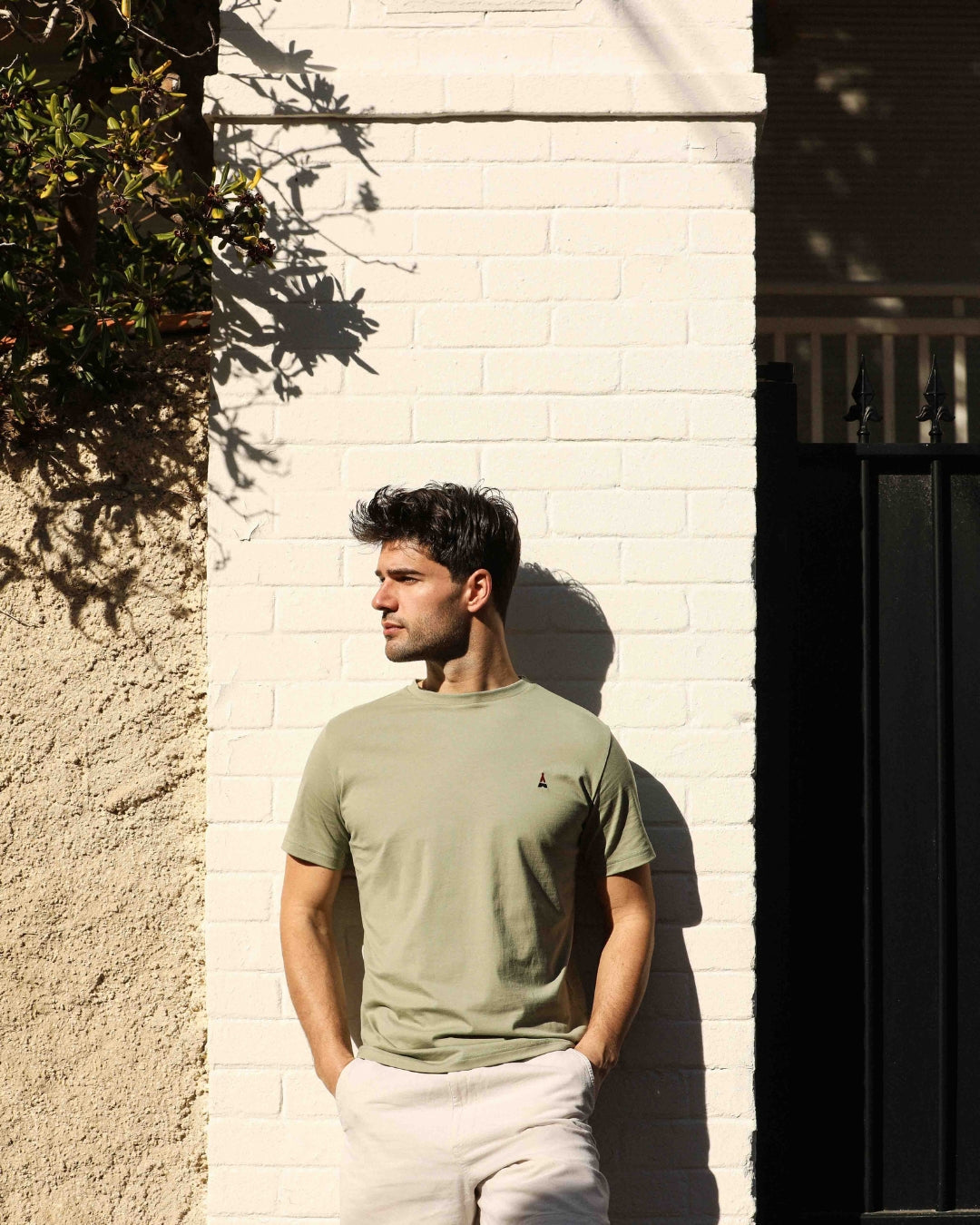 T-SHIRT HOMME VERT SAUGE - COTON BIO