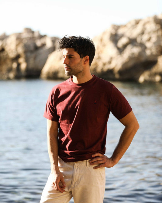 T-SHIRT HOMME BORDEAUX - COTON BIO