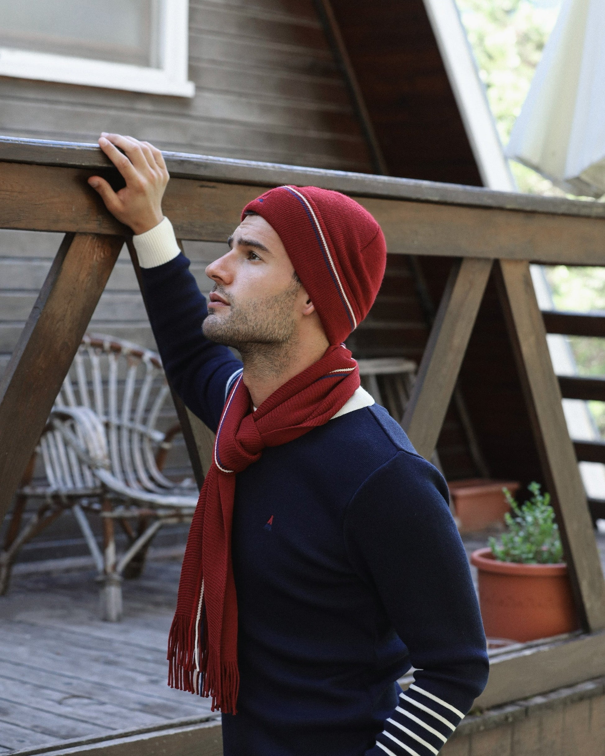 bonnet sans pompon bordeaux