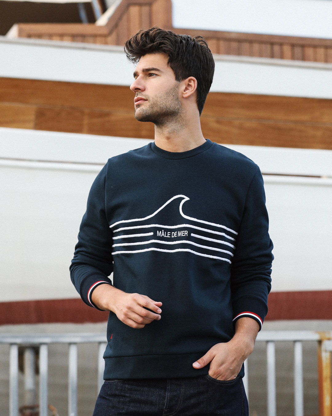 SWEATSHIRT HOMME MÂLE DE MER - COTON BIO