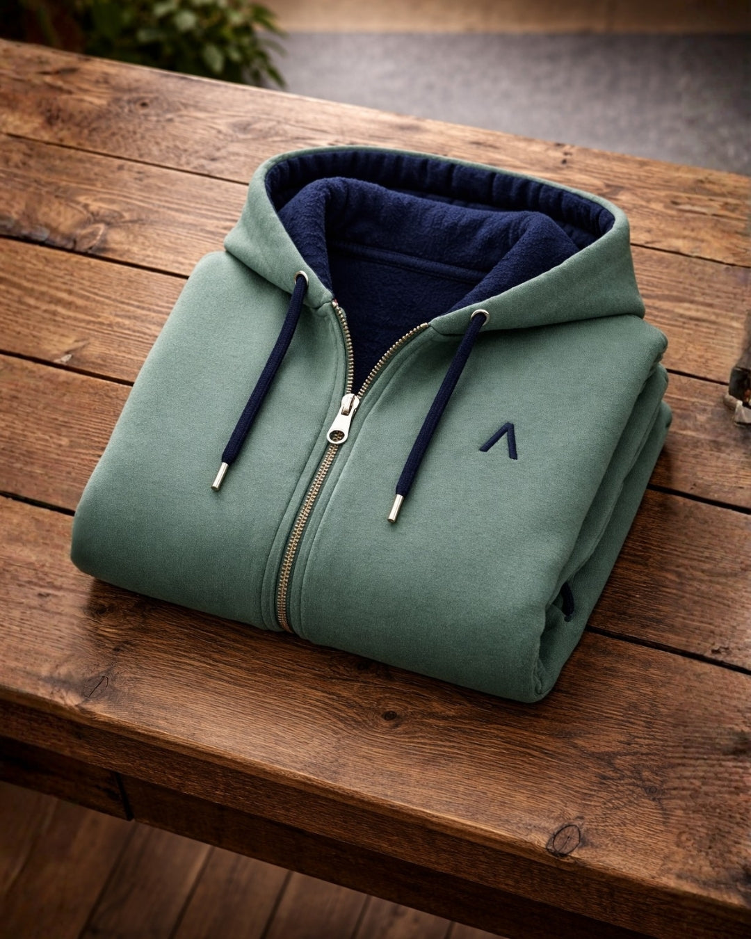 Veste_zippee_homme_-_vert_-_coton_bio_-_maison_ft_-ambiance_table