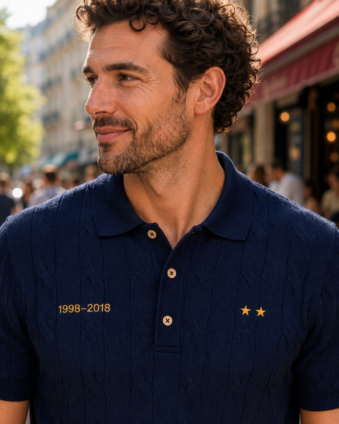 Polo Marcel bleu marine hommage équipe de france de foot