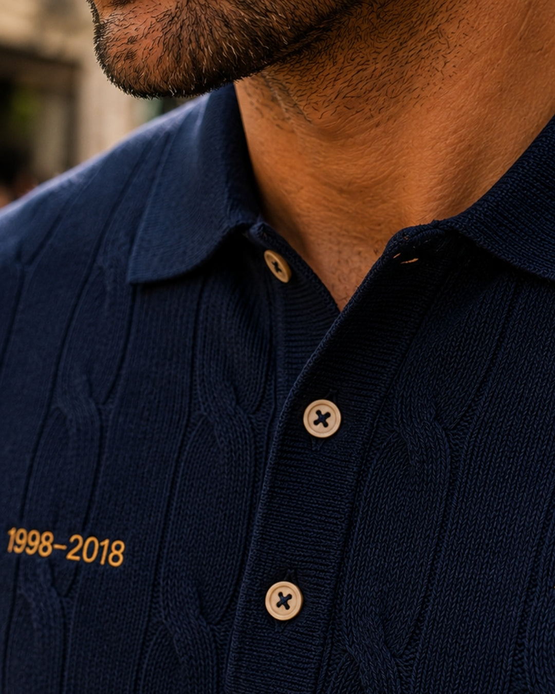 Polo Marcel bleu marine hommage équipe de france de foot