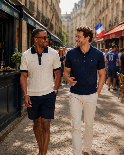 Polo Marcel bleu marine hommage équipe de france de foot