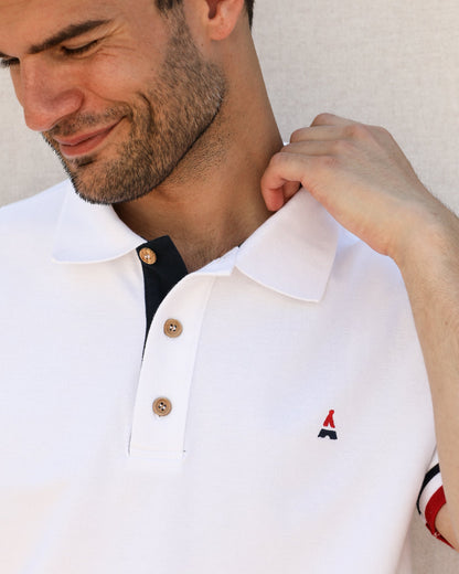 polo blanc en coton 