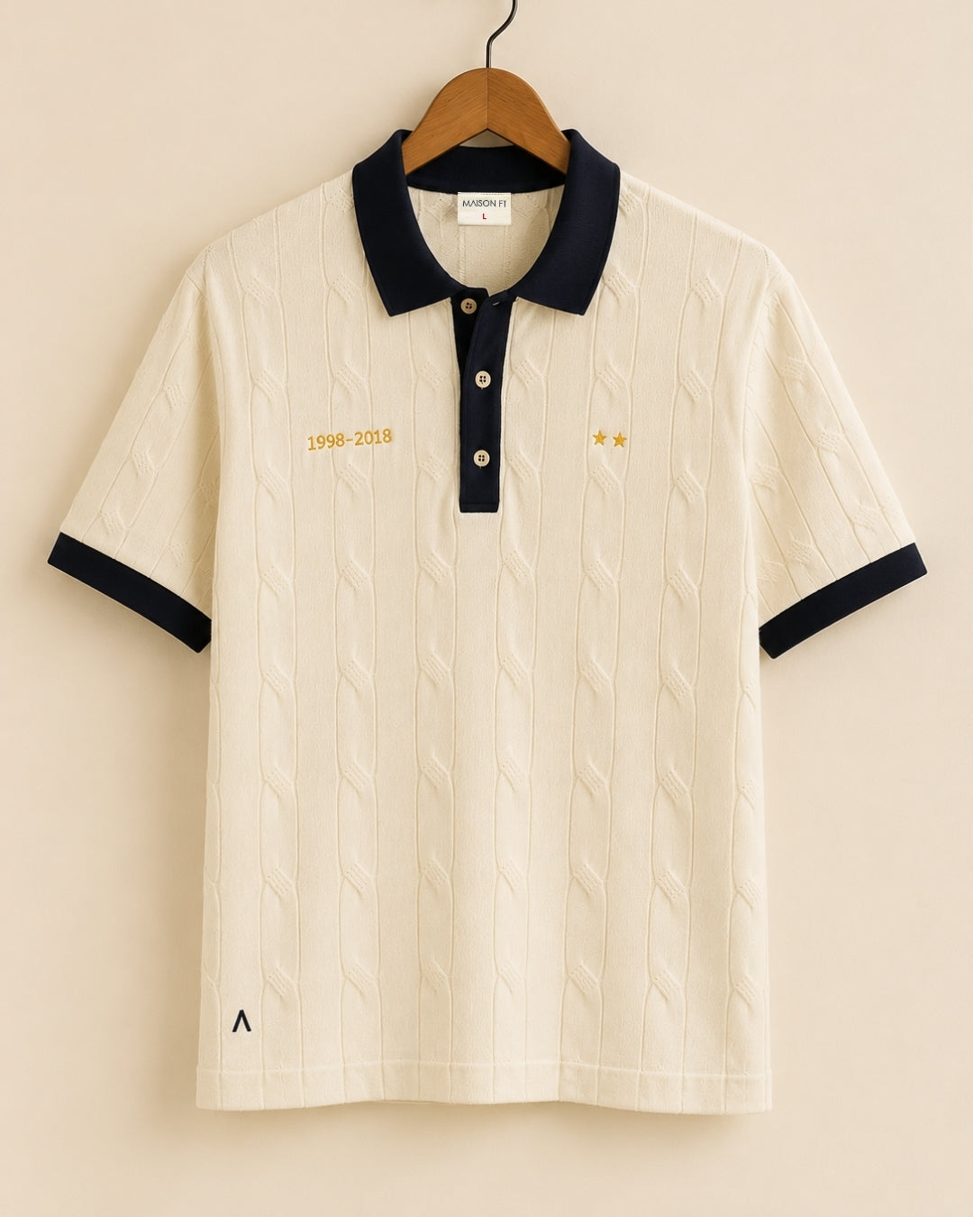 polo homme équipe de france de foot - retro - maison ft - cintre