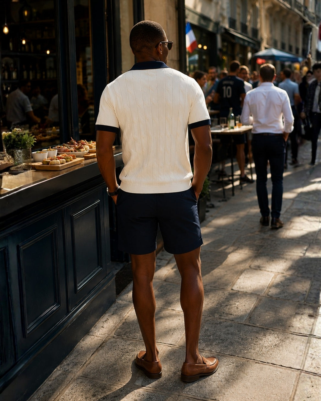 polo homme équipe de france de foot - retro - maison ft - dos