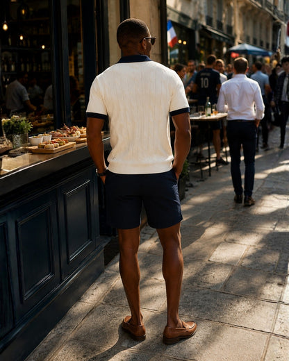polo homme équipe de france de foot - retro - maison ft - dos