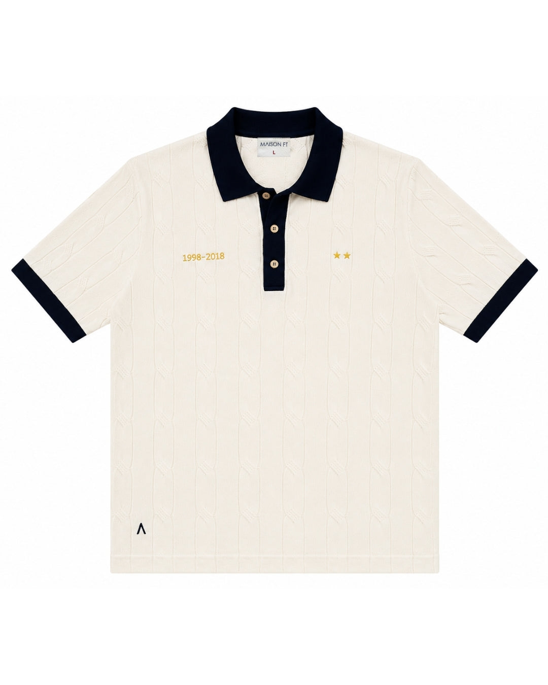 polo homme équipe de france de foot - retro - maison ft - fond blanc