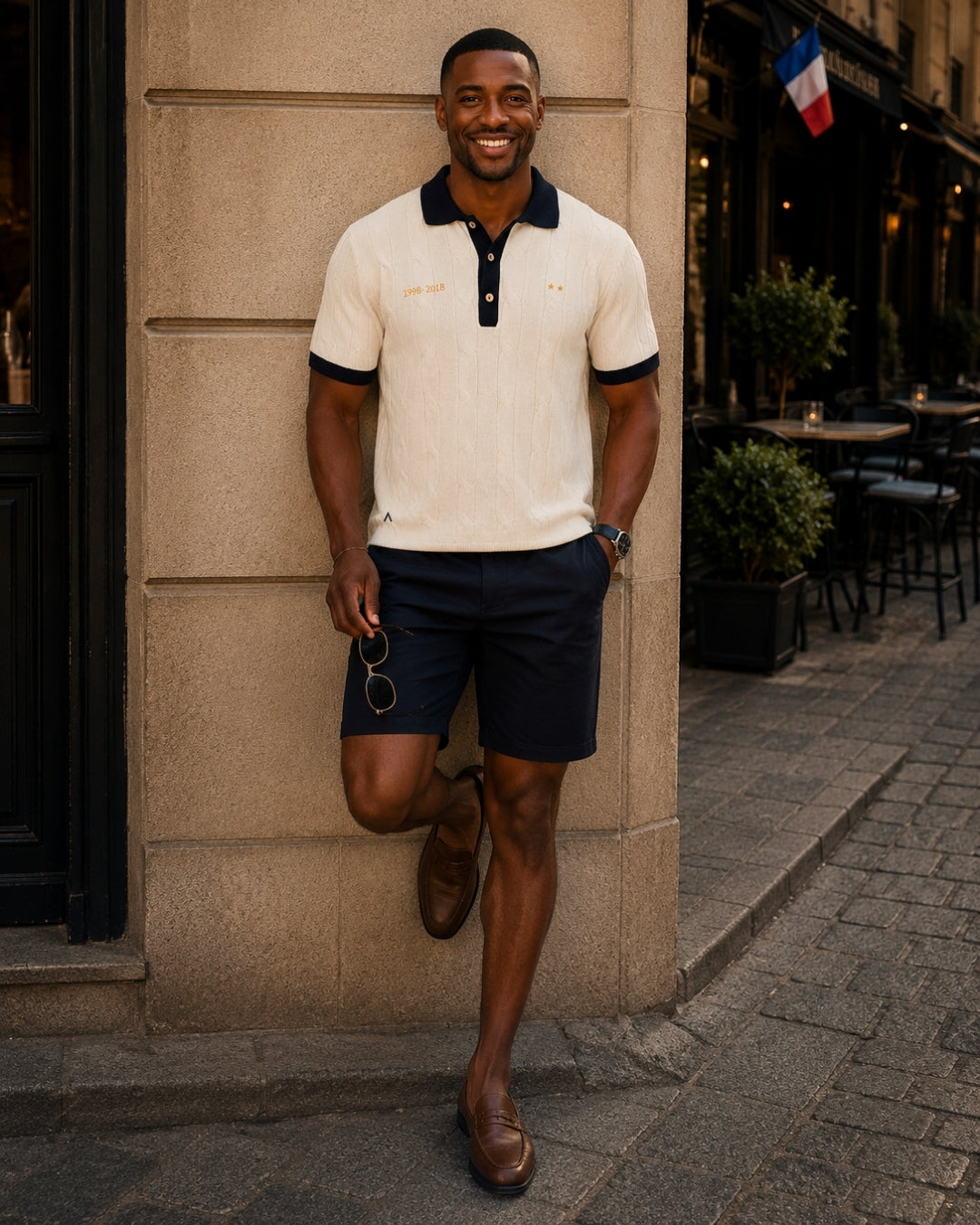 polo homme équipe de france de foot - retro - maison ft - ambiance