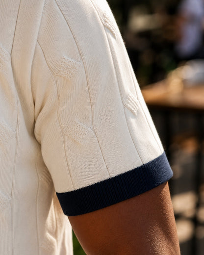 polo homme équipe de france de foot - retro - maison ft - détail manche