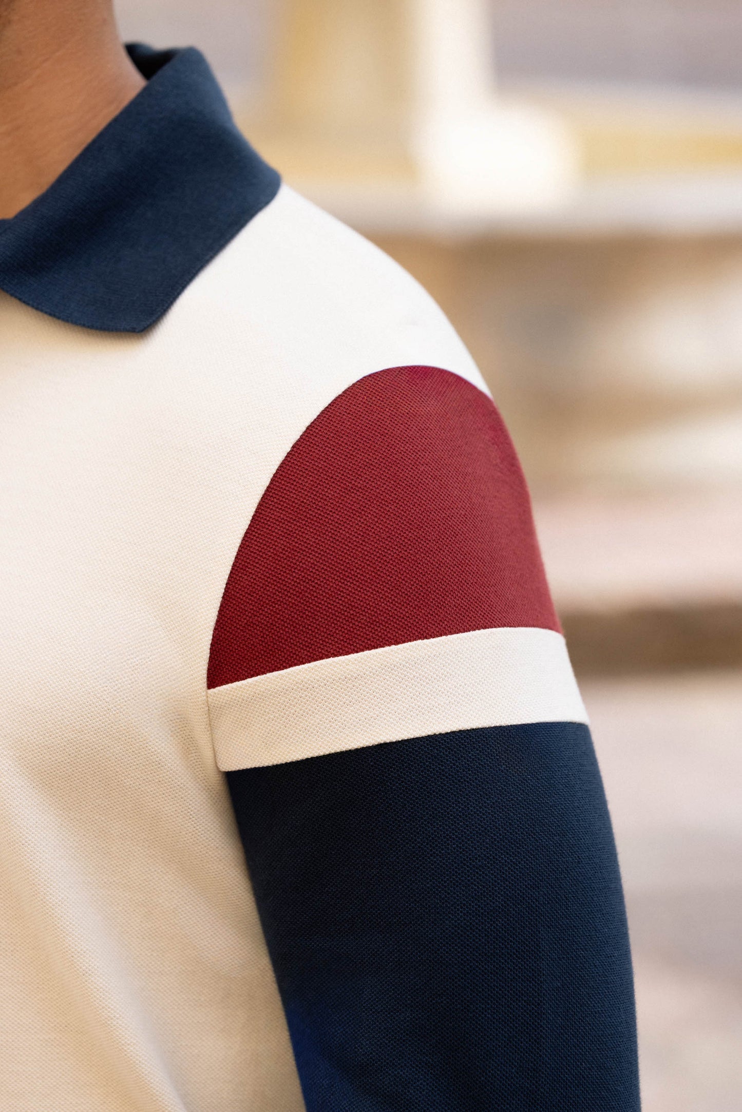 POLO MANCHE LONGUE BEIGE |  MAURICE | COTON BIO