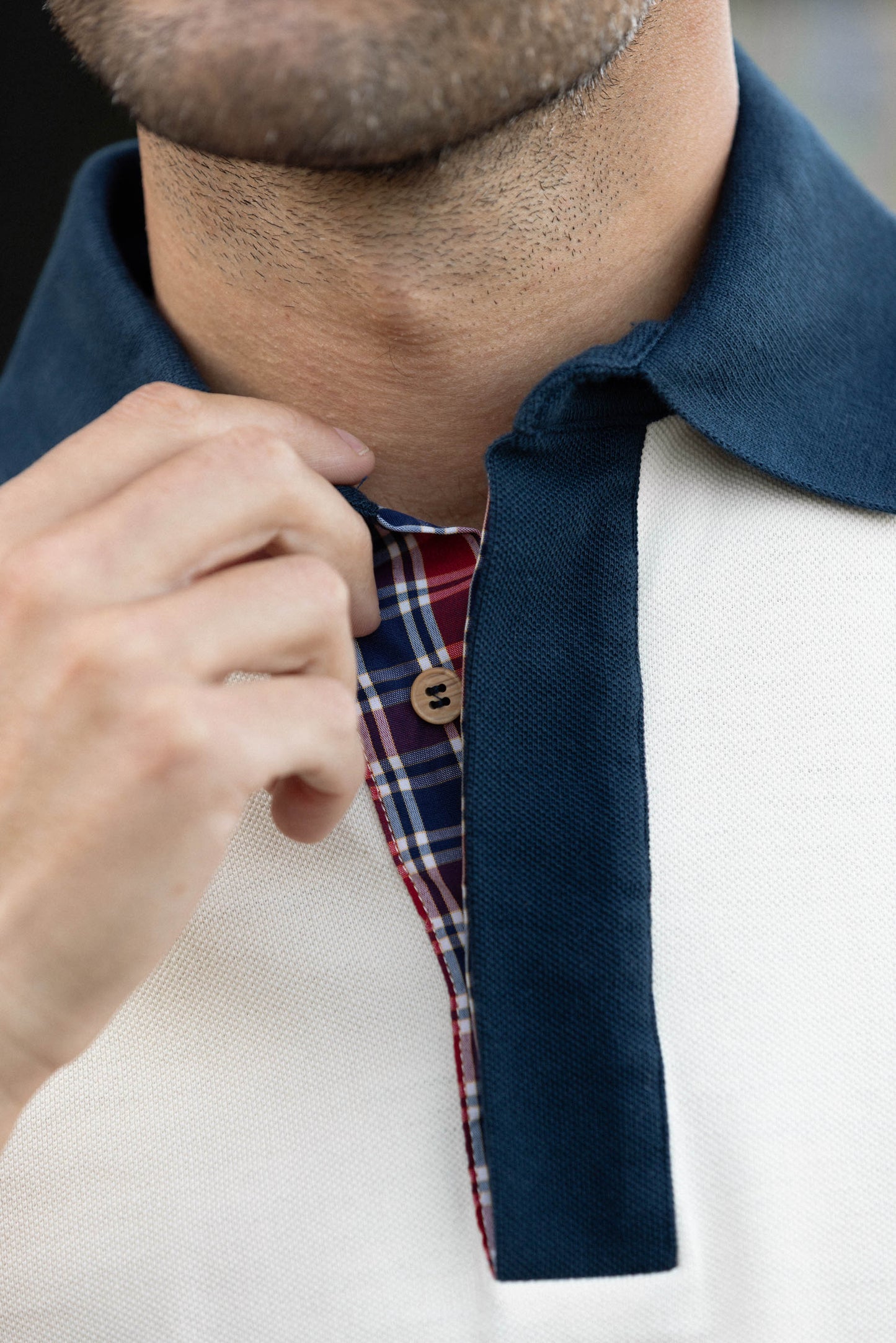 POLO MANCHE LONGUE BEIGE |  MAURICE | COTON BIO