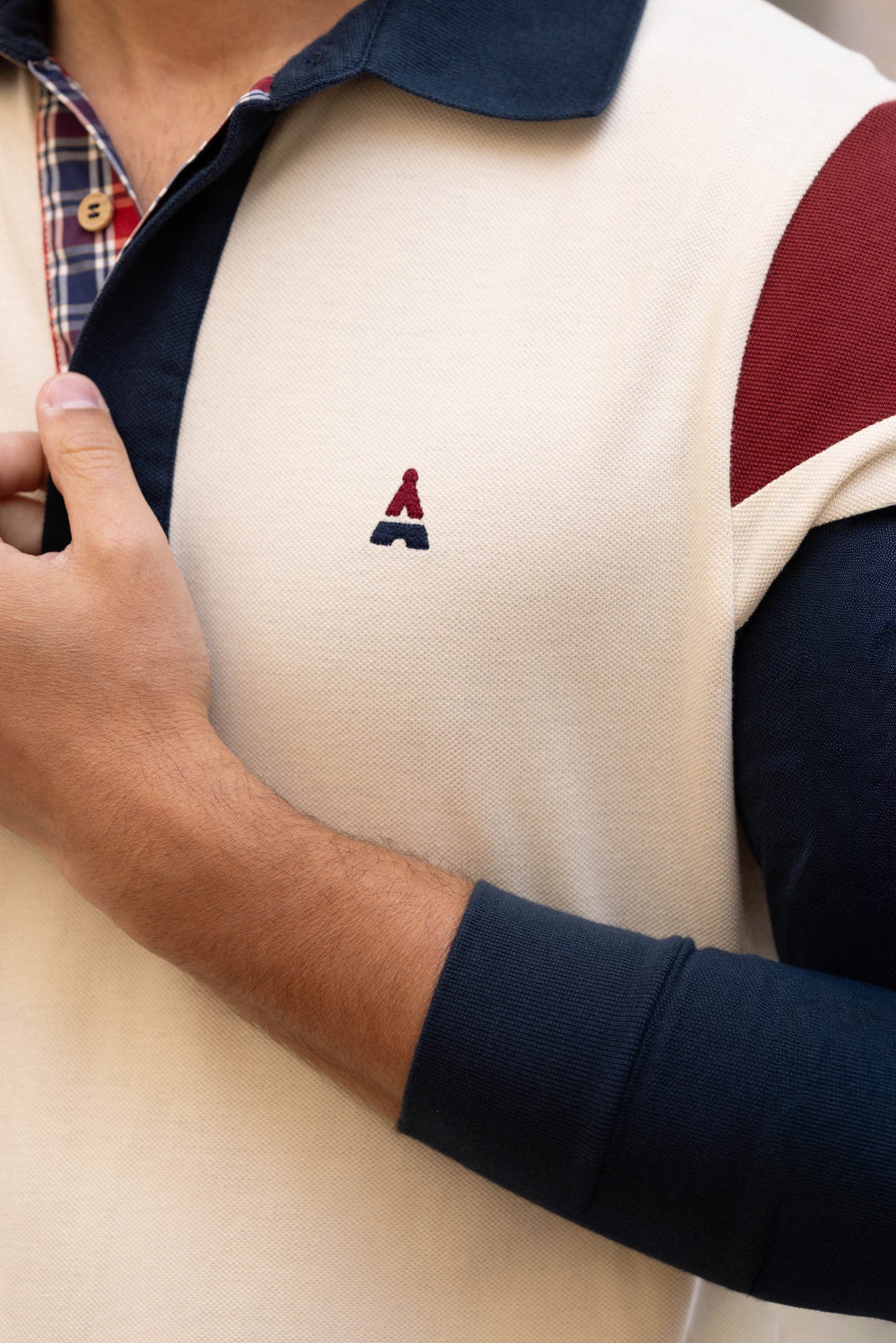 POLO MANCHE LONGUE BEIGE |  MAURICE | COTON BIO