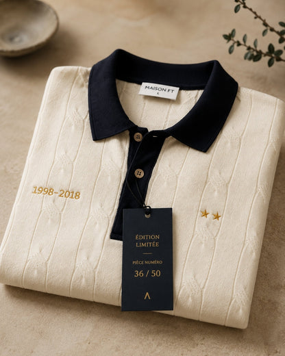 polo homme équipe de france de foot - retro - maison ft - édition limitée
