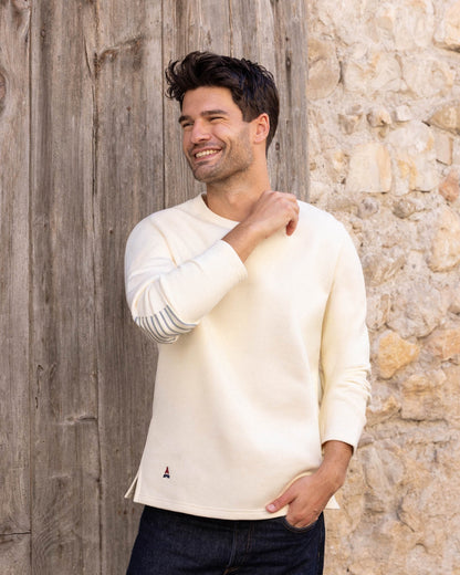 sweat_homme_beige_avec_coudieres_-_coton_bio_-_maison_ft