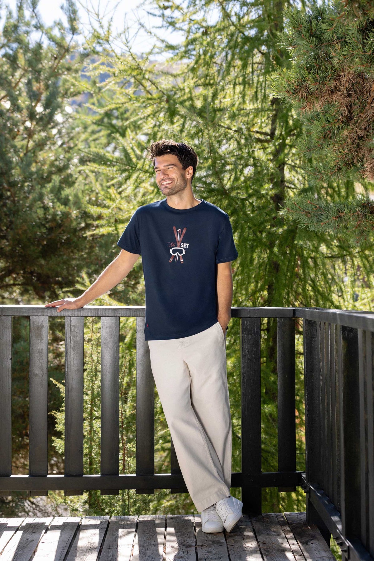 T-SHIRT SKI SET BLEU MARINE | COTON BIO