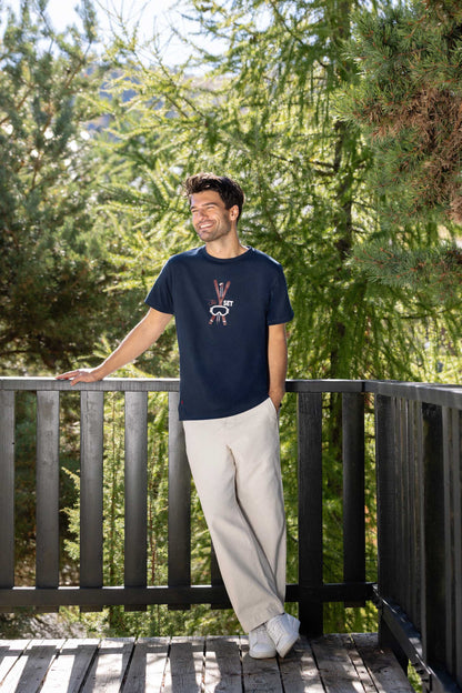 T-SHIRT SKI SET BLEU MARINE | COTON BIO