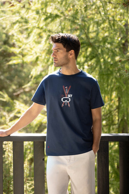 T-SHIRT SKI SET BLEU MARINE | COTON BIO