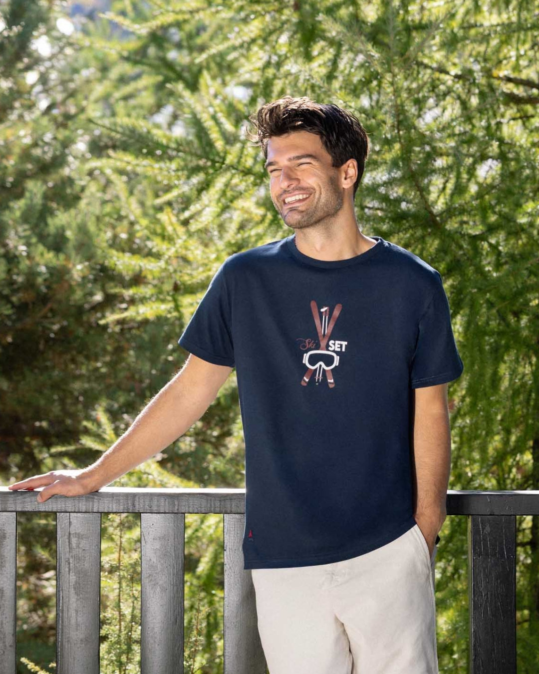 T-SHIRT SKI SET BLEU MARINE | COTON BIO