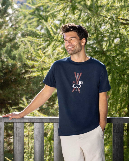 T-SHIRT SKI SET BLEU MARINE | COTON BIO