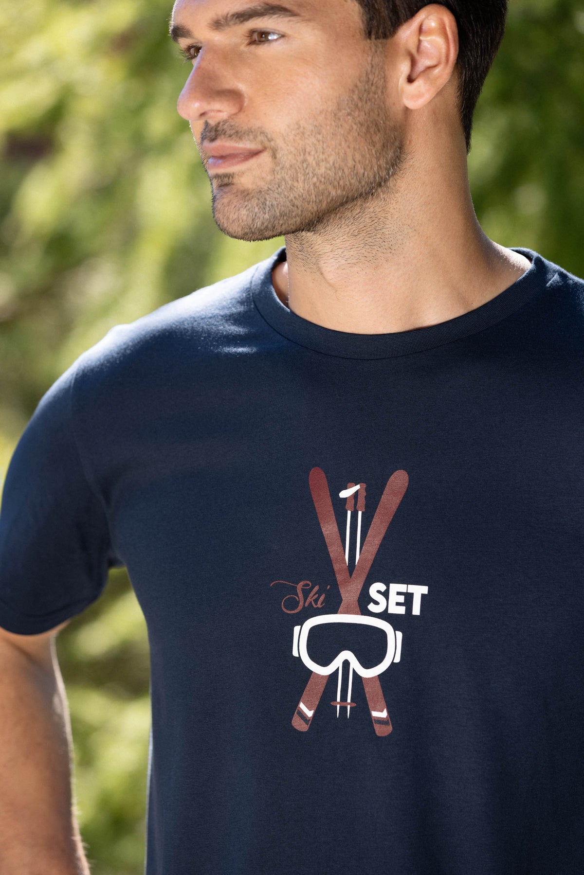 T-SHIRT SKI SET BLEU MARINE | COTON BIO