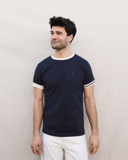 T-shirt coton bio | Constant Bleu marine | Saint James x Maison FT