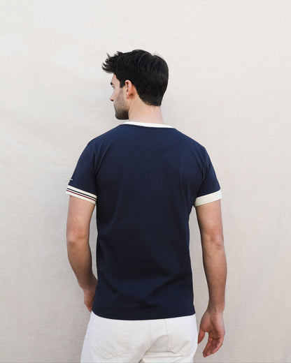 T-shirt coton bio | Constant Bleu marine | Saint James x Maison FT