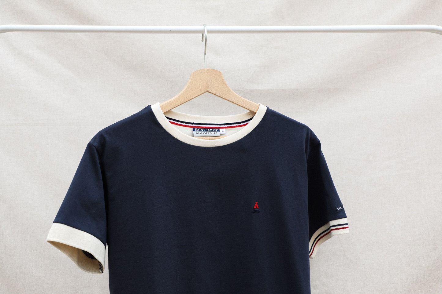 T-shirt coton bio | Constant Bleu marine | Saint James x Maison FT